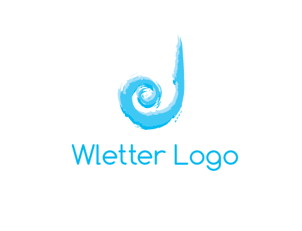 swirl letter j made of brush stoke logo