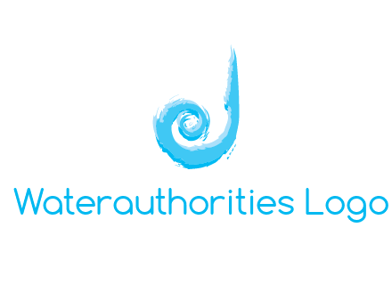 swirl letter j made of brush stoke logo
