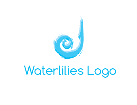 swirl letter j made of brush stoke logo