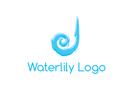 swirl letter j made of brush stoke logo