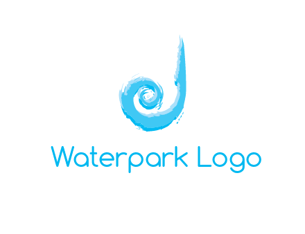 swirl letter j made of brush stoke logo