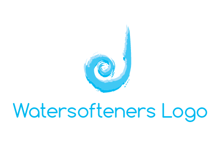 swirl letter j made of brush stoke logo