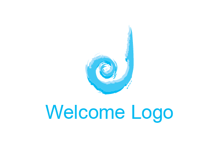 swirl letter j made of brush stoke logo