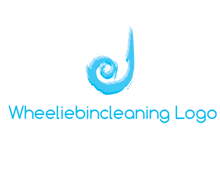 swirl letter j made of brush stoke logo