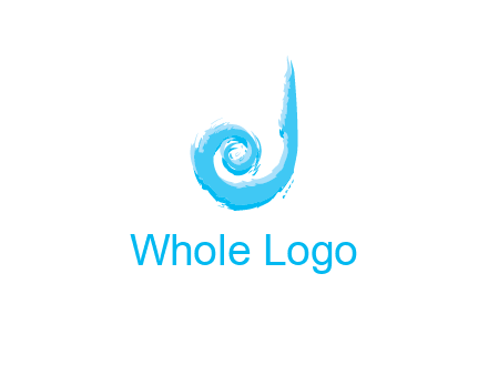 swirl letter j made of brush stoke logo