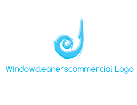 swirl letter j made of brush stoke logo