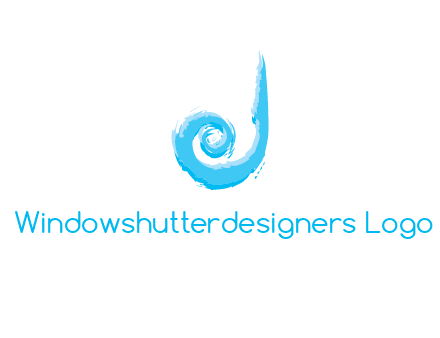 swirl letter j made of brush stoke logo