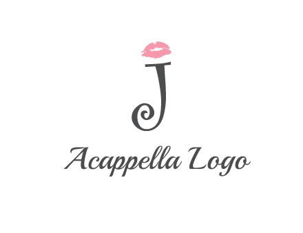 letter J with lips print logo