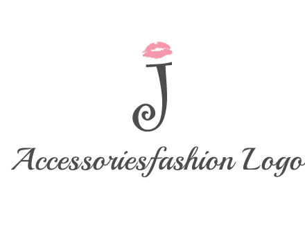 letter J with lips print logo