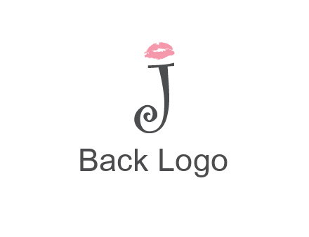 letter J with lips print logo