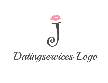 letter J with lips print logo