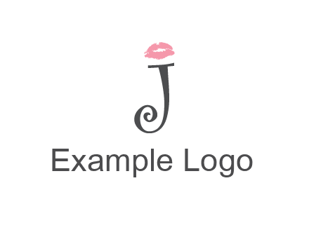 letter J with lips print logo