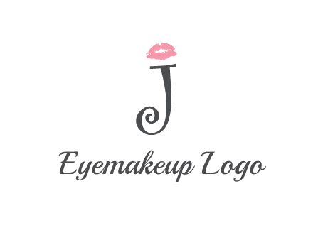 letter J with lips print logo