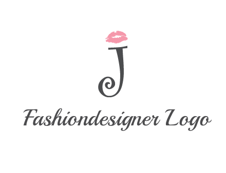letter J with lips print logo