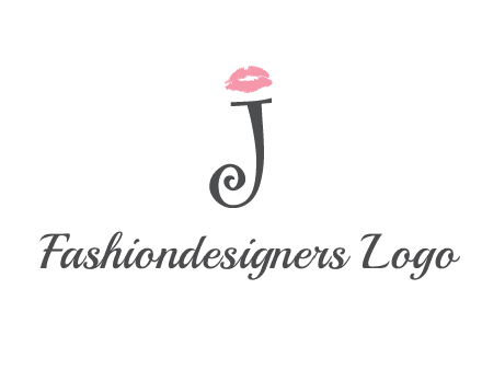 letter J with lips print logo