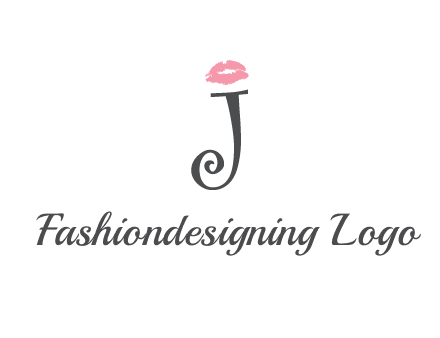 letter J with lips print logo