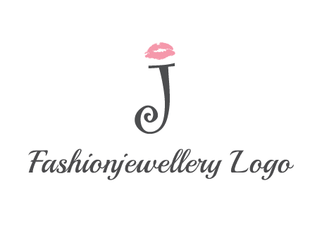 letter J with lips print logo