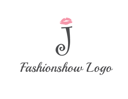letter J with lips print logo