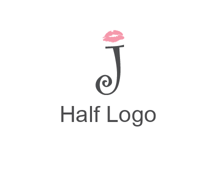 letter J with lips print logo