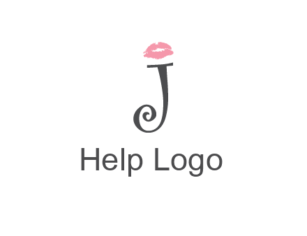letter J with lips print logo