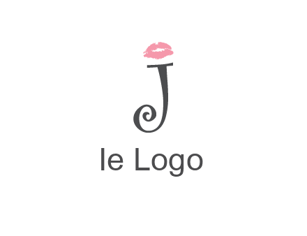 letter J with lips print logo
