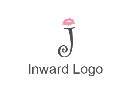 letter J with lips print logo
