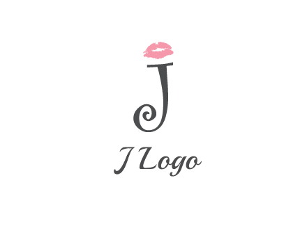 letter J with lips print logo