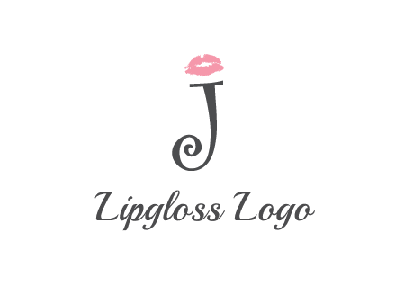 letter J with lips print logo