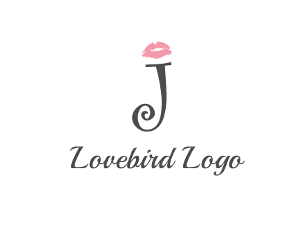 letter J with lips print logo