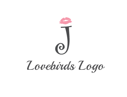 letter J with lips print logo