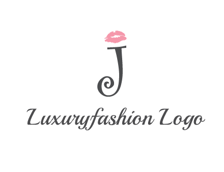 letter J with lips print logo
