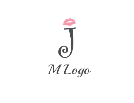 letter J with lips print logo