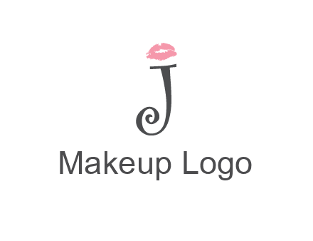 letter J with lips print logo
