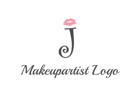 letter J with lips print logo