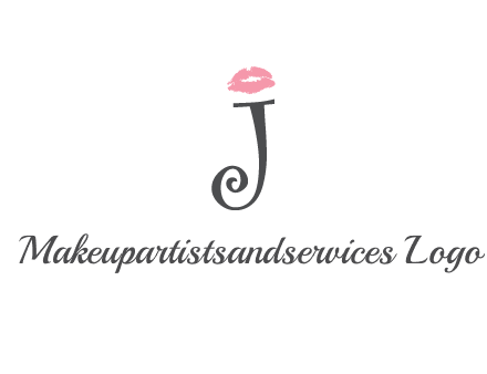 letter J with lips print logo