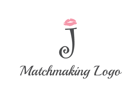 letter J with lips print logo