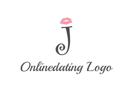 letter J with lips print logo