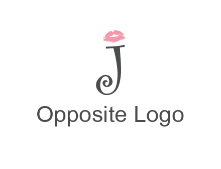 letter J with lips print logo