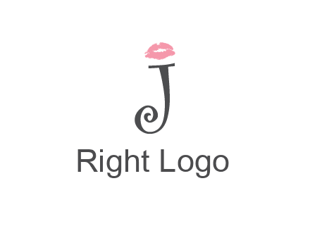 letter J with lips print logo
