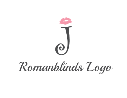 letter J with lips print logo