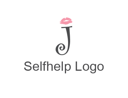 letter J with lips print logo