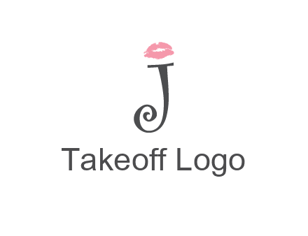 letter J with lips print logo