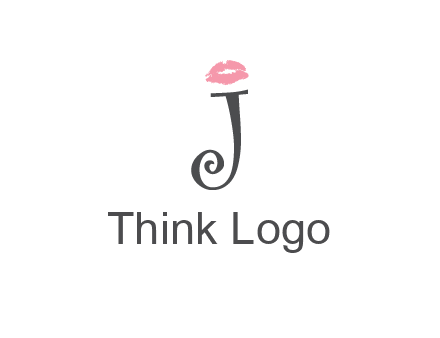 letter J with lips print logo