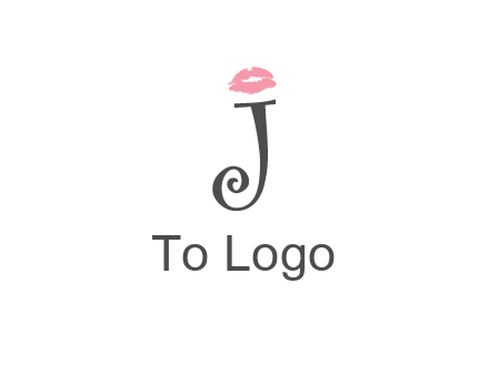 letter J with lips print logo