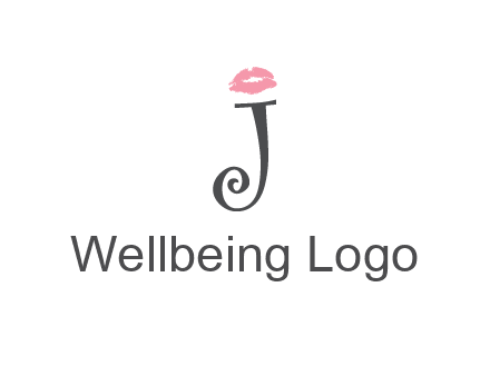 letter J with lips print logo