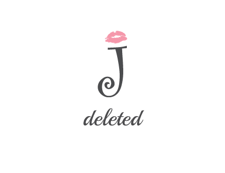 letter J with lips print logo