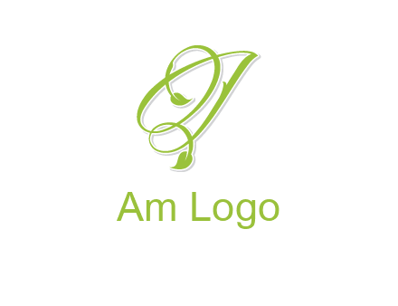 elegant letter OJ incorporated with leaf logo