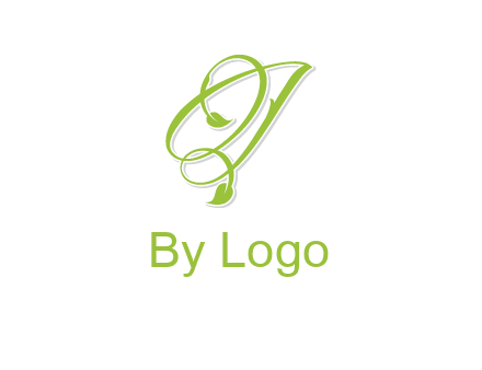 elegant letter OJ incorporated with leaf logo