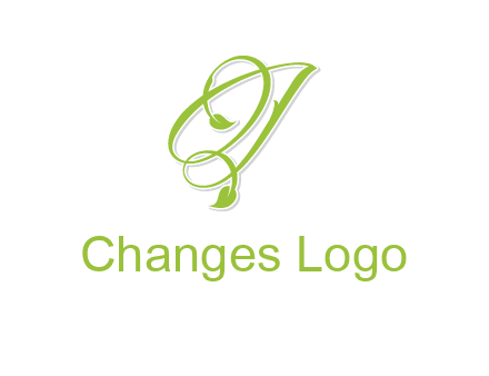 elegant letter OJ incorporated with leaf logo