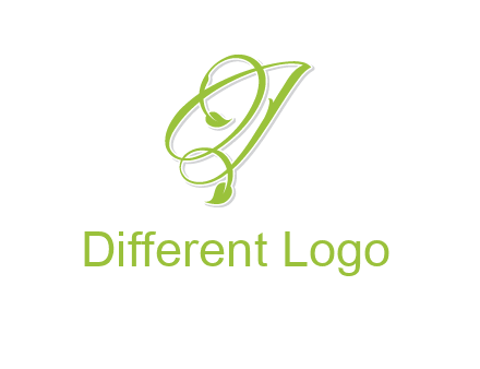 elegant letter OJ incorporated with leaf logo